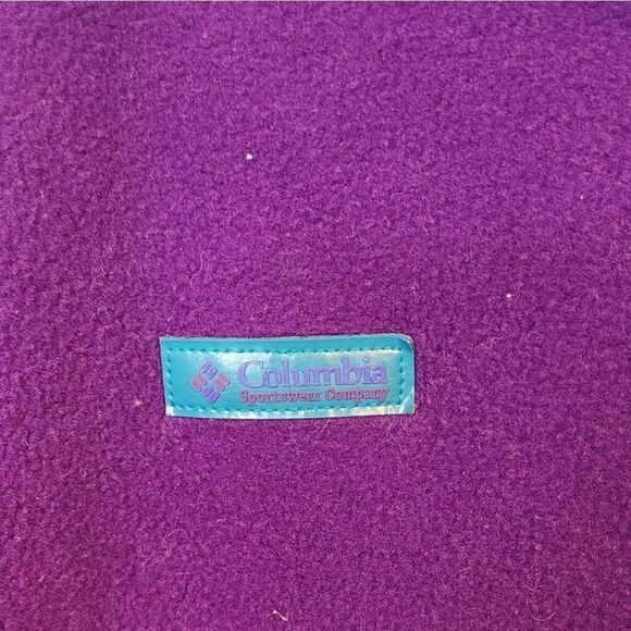 Vintage Columbia Women's Purple And Teal Made In USA Fleece Full Zip Jacket SZ M - Picture 4 of 5